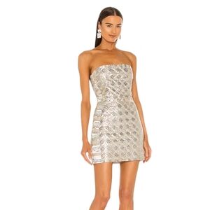 Retrofete Silver Mini Dress